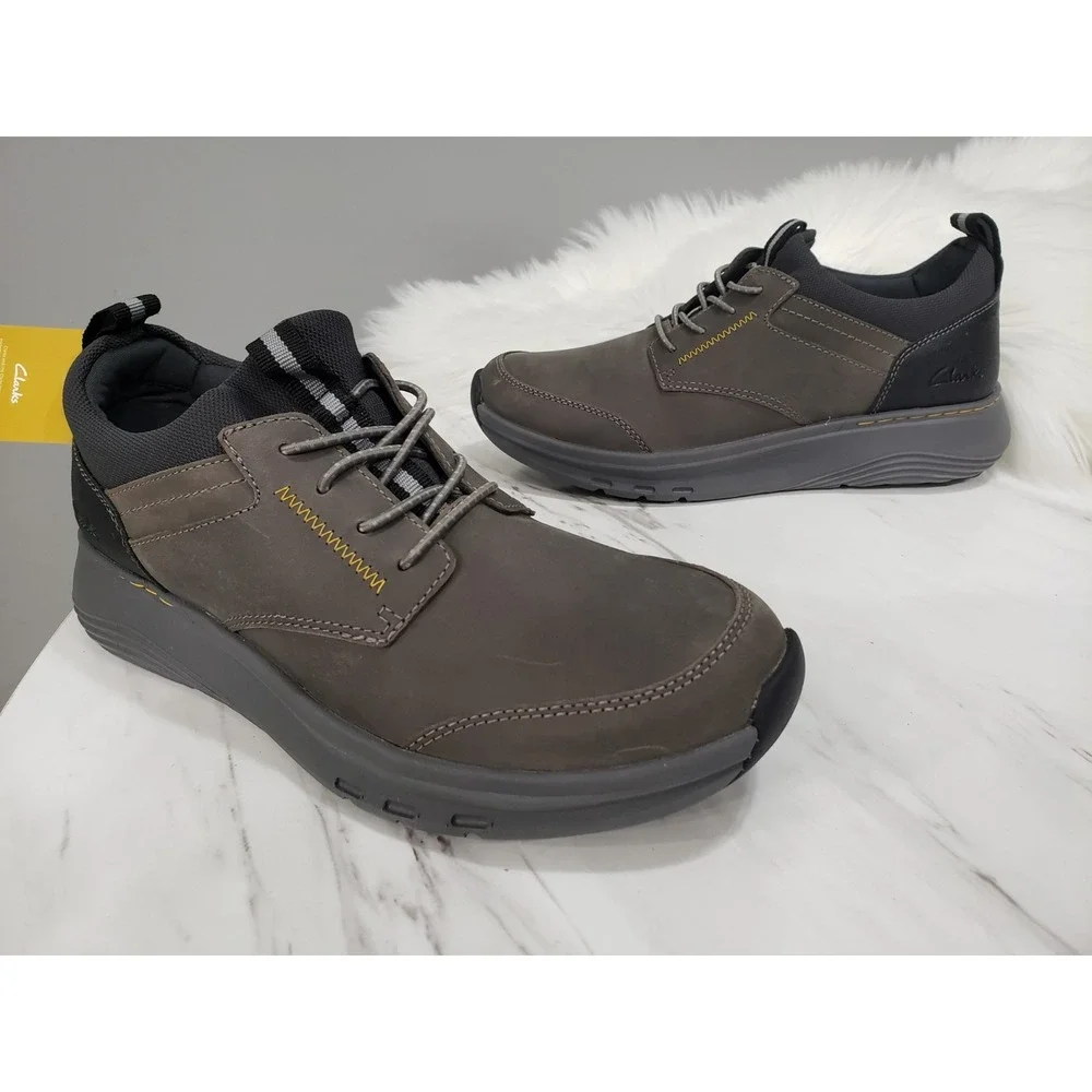 NEW NO BOX SIZE 7 Clarks Men's Motion Trek EZ Oxford Grey Leather Shoes Sneakers